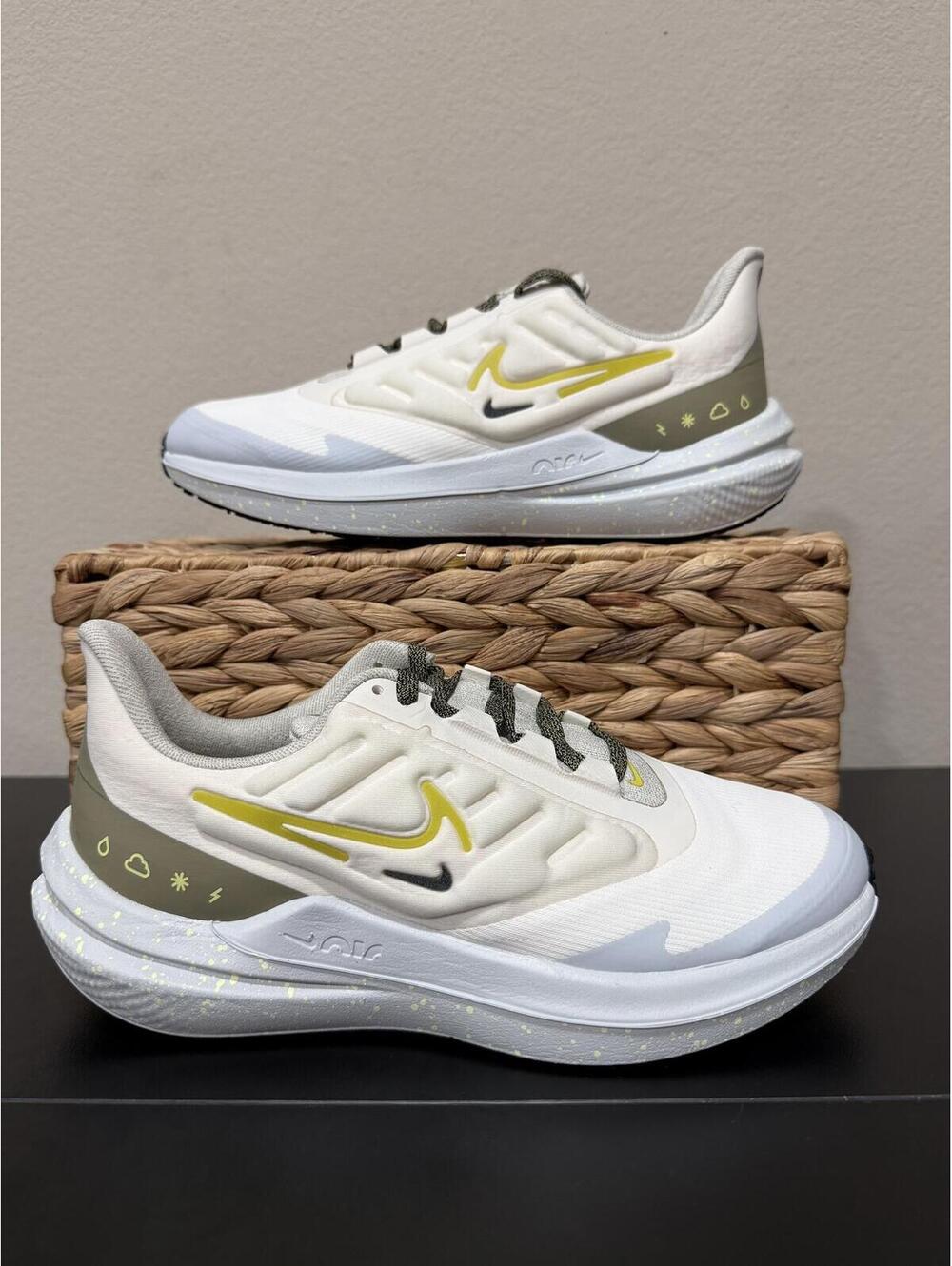 Size 6.5 - Nike Women’s Air Winflo 9 Shield “Pale Ivory High Voltage”
